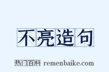 不亮造句是什么意思的图片